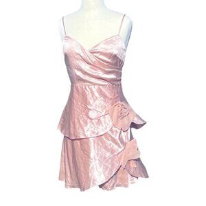 Betsey Johnson Y2K VINTAGE Blush Pink Silk Satin Dress NWT